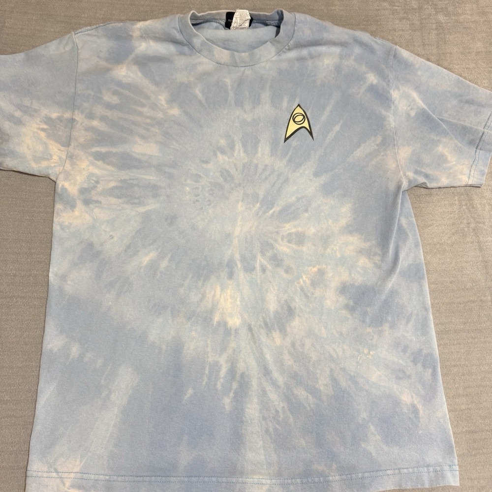 Star Trek Tie Dye Science Division Delta Logo T Shirt Blue Adult Large Sci-Fi